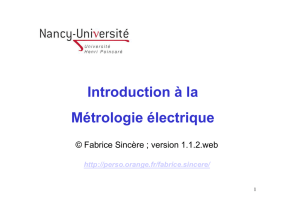 Introduction à la Métrologie électrique - Fabrice Sincère