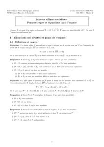 Espaces affines euclidiens : Paramétrages et équations - IMJ-PRG