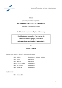 Modélisation et conception d`un capteur de vibrations à fibre optique