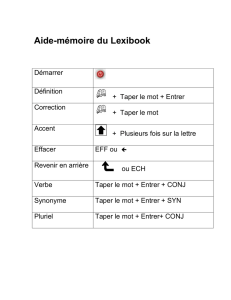 Aide-mémoire du Lexibook