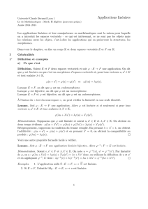 Applications linéaires - Licence de mathématiques Lyon 1