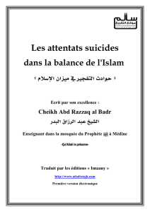 Les attentats suicides dans la balance de l`Islam