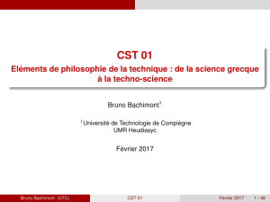 CST 01 - Eléments de philosophie de la technique : de la science