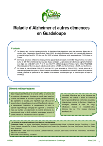 Maladie d`Alzheimer et autres démences en Guadeloupe