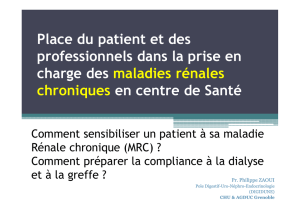 Place du patient et des professionnels dans la prise en charge des
