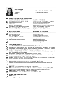 CV Sara Khinouche, Consultante Marketing B to B