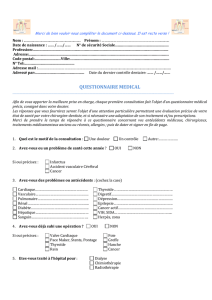 Questionnaire médical - Dentiste Strasbourg Dr Talia Weindling