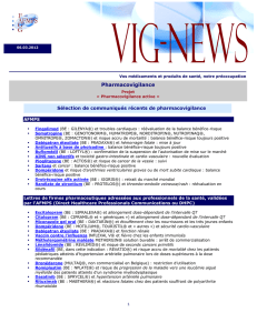VIG-NEWS du 06/03/2012 - Federal Agency for Medicines and