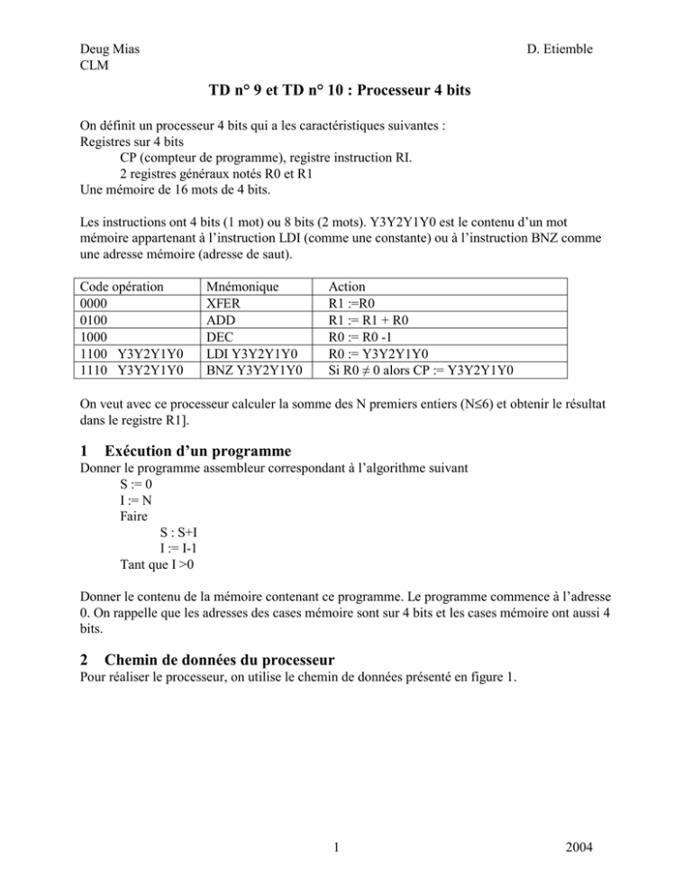 Processeur 4 Bits