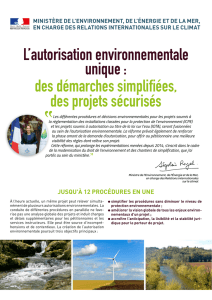Plaquette de présentation Autorisation environnementale