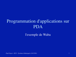 Programmation d`applications sur PDA