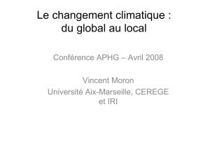 Le changement climatique : du global au local