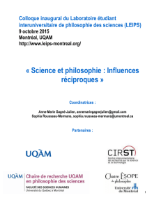 « Science et philosophie : Influences réciproques »