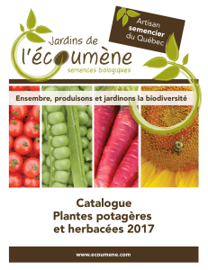 Catalogue Plantes potagères et herbacées 2017