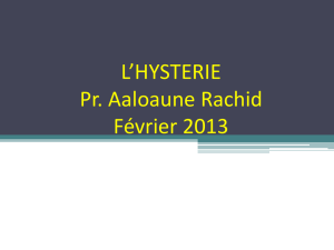 L`HYSTERIE Pr. Aaloaune Rachid Février 2013