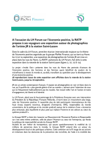 A l`occasion du LH Forum sur l`économie positive, la RATP propose