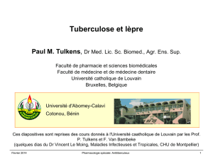 Tuberculose et lèpre - Ecole de Pharmacie UCL