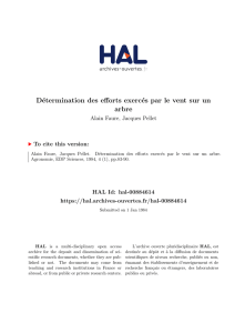 Détermination des efforts exercés par le vent sur un arbre