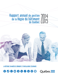 Rapport annuel de gestion 2014-2015
