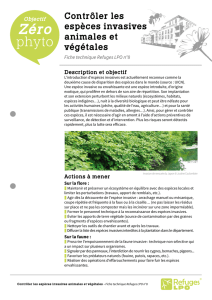 Fiche n°8 « Contrôler les espèces invasives animales et végétales