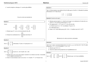 Mathématiques MP2 Matrices