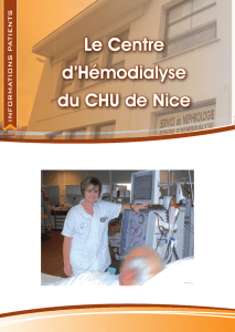 Le Centre d`Hémodialyse du CHU de Nice