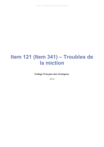 Item 121 (Item 341) – Troubles de la miction