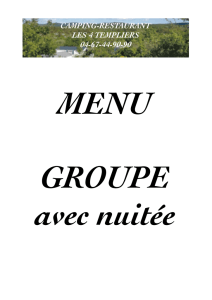 menu groupe + nuit