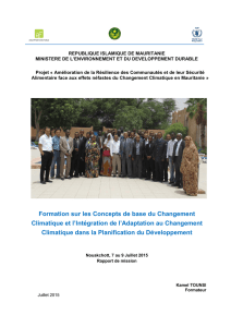 Formation sur les Concepts de base du Changement Climatique et l