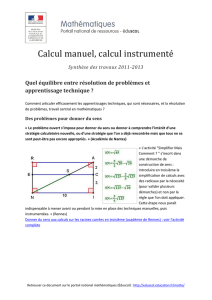 Calcul manuel, calcul instrumente