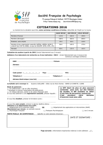 bulletin d`adhésion - Société Française de Psychologie