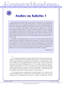 Arabes ou Kabyles - Reseau
