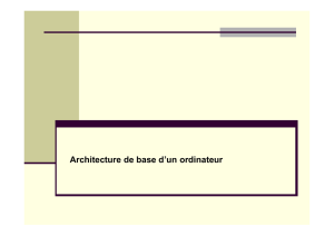 Architecture de base d`un ordinateur