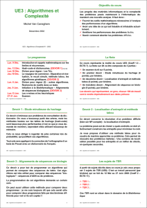 UE3 : Algorithmes et Complexité