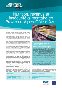 Nutrition, revenus et insécurité alimentaire en Provence-Alpes