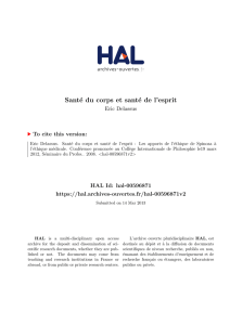 Santé du corps et santé de l`esprit - Hal-SHS