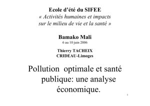 Pollution optimale et santé publique: une analyse économique.