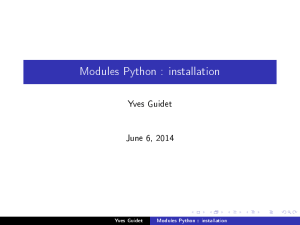 Modules Python : installation