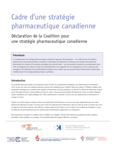 Cadre d`une stratégie pharmaceutique canadienne