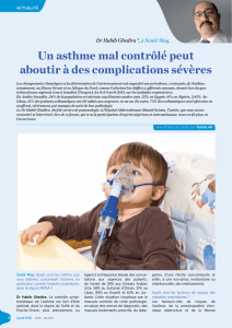 Un asthme mal contrôlé peut aboutir à des complications sévères