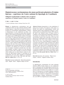 Dégénérescence carcinomateuse des maux perforants plantaires d