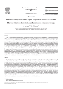 Pharmacocinétique des antibiotiques et épuration extrarénale
