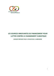 les sources innovantes de financement pour lutter contre le