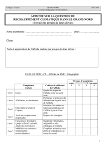 AFFICHE SUR LA QUESTION DU RECHAUFFEMENT CLIMATIQUE