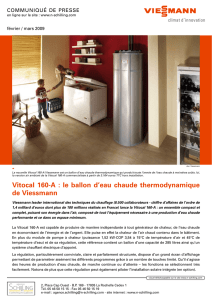 Vitocal 160-A : le ballon d`eau chaude thermodynamique de