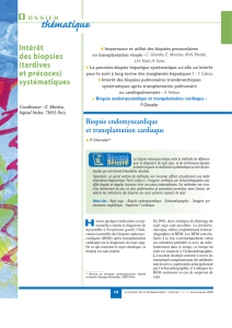 Biopsie endomyocardique et transplantation cardiaque