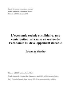 L`économie sociale et solidaire, une contribution à la - APRES-Ge