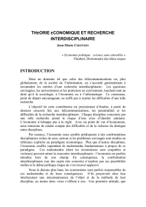 theorie economique et recherche interdisciplinaire