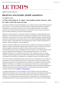 LeTemps.ch | Bactéries intestinales plutôt casanières