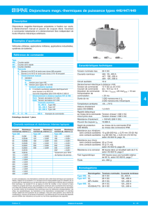 Disjoncteurs magn.-thermiques de puissance types 446/447/449